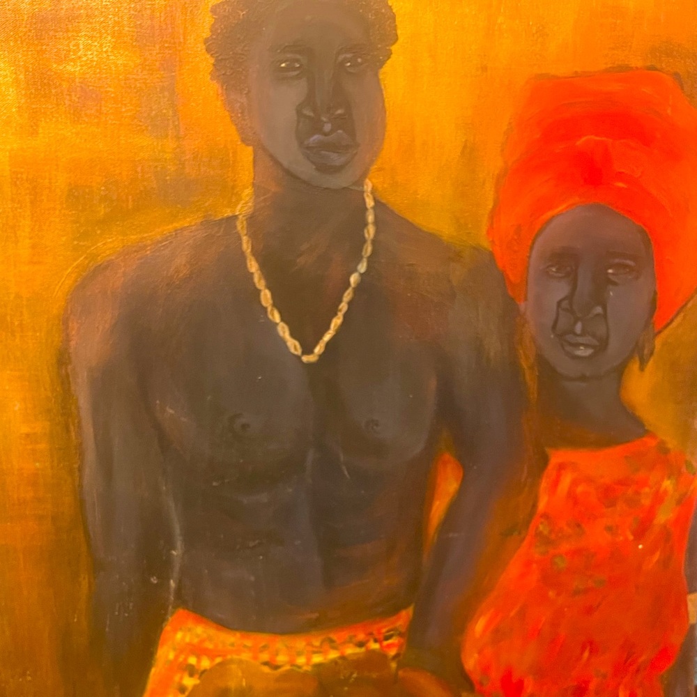 African American oil painting on canvas. An ordinal.